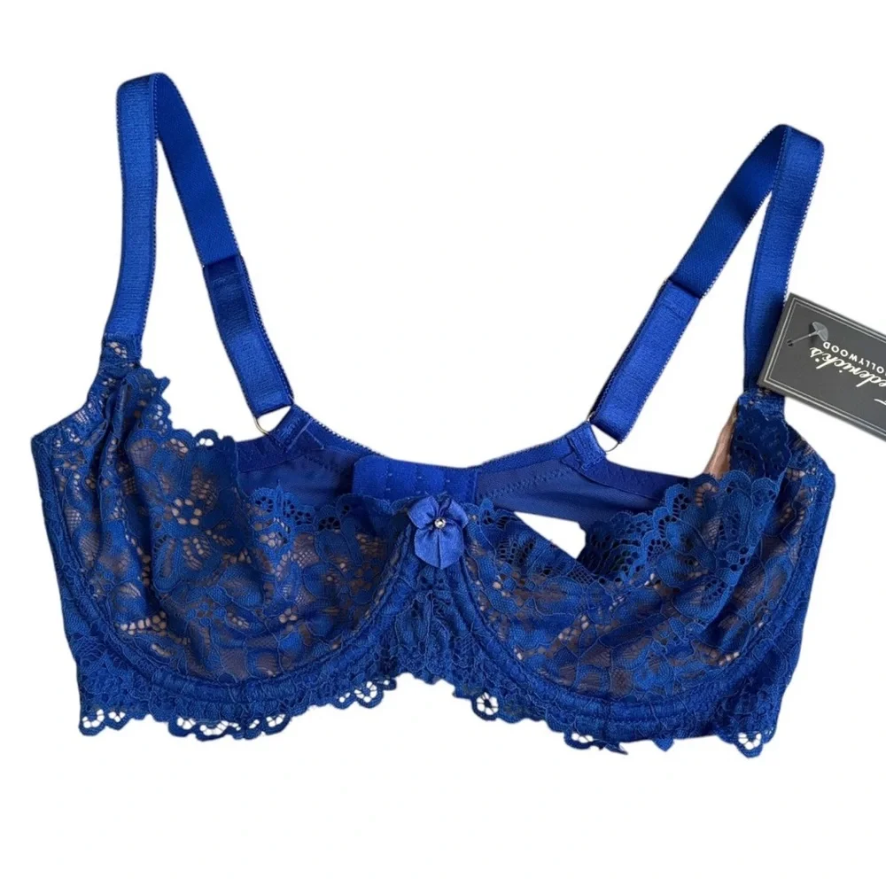 Frederick's of Hollywood Sandie BrasOpen Cup Blue Lace 36F - Picture 2 of 7